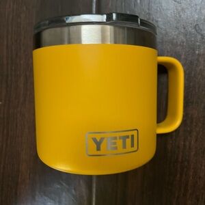 YETI Alpine Yellow Rambler 14 oz mug